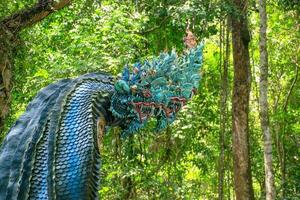 Serpent king of Nagas in Thailand.Naga or serpent statue photo