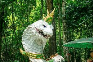 Serpent king of Nagas in Thailand.Naga or serpent statue photo