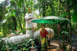 Serpent king of Nagas in Thailand.Naga or serpent statue photo