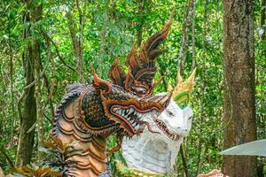 Serpent king of Nagas in Thailand.Naga or serpent statue photo