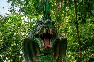 Serpent king of Nagas in Thailand.Naga or serpent statue photo