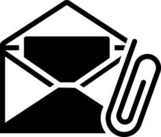 solid icon for e mail attachment vector