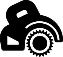 solid icon for circular saw vector