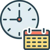 color icon for time table vector