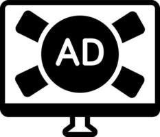 solid icon for tv ads vector