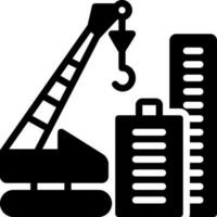 solid icon for crane building vector