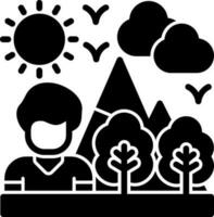 Hiking Vector Icon Design