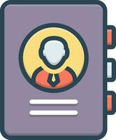 color icon for business contacts vector