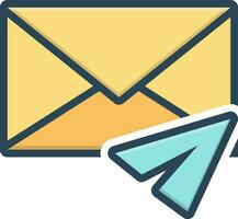color icon for direct message vector