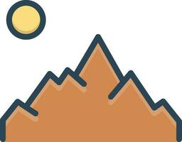 color icon for mountain vector