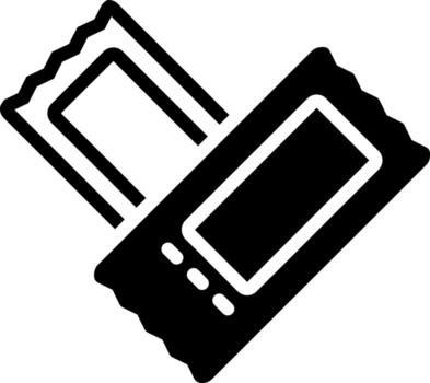 solid icon for ticket vector