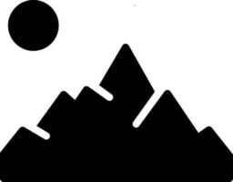 solid icon for mountain vector