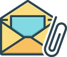 color icon for e mail attachment vector