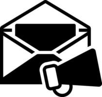 solid icon for e mail marketing vector