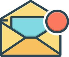 color icon for inbox message vector