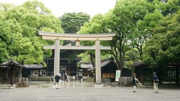 Tokyo, Japan - May 29 , 2023  Meiji Shrine and the adjacent Yoyogi Park in Tokyo , Japan , video