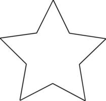 Black line art star icon in flat style. vector