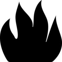 Flat style fire in black color. vector