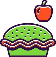Apple pie Vector Icon Design