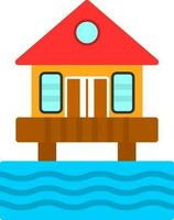 Beach hut Vector Icon Design