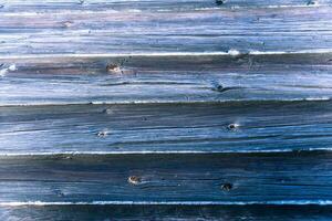 textured abstract dark blue background of a log wooden wall photo