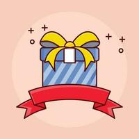 ilustración de vector de caja de regalo en un fondo. símbolos de calidad premium. iconos vectoriales para concepto y diseño gráfico.