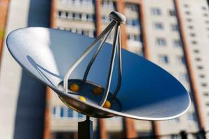 a mock-up of a satellite antenna installed on a playground photo