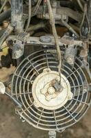 the front part of a broken and disassembled ATV in need of repair photo