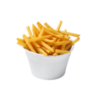 French fries on white bowl isolated on transparent background, Fried Fast food Snack isolated , Food photography, Junk food, Fried potatoes png