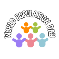 World Population Day  text, World Population Day calligraphy, Population Day lettering inscription clipart on transparent background, population digital art, population  clipart, population icon png