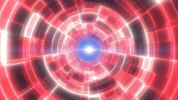 rood energie tunnel met gloeiend helder elektrisch magie lijnen wetenschappelijk futuristische hi-tech abstract achtergrond video