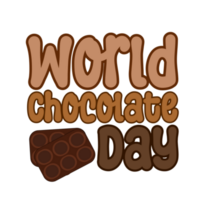 mundo chocolate día texto caligrafía, tipografía, mundo chocolate día letras inscripción, chocolate clipart en transparente fondo, chocolate icono, chocolate ilustración en transparente png