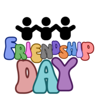 Internationale vriendschap dag tekst typografie, kalligrafie, belettering opschrift clip art Aan transparant achtergrond, vriendschap dag, wereld vriendschap dag, Internationale dag van de vrienden digitaal kunst png