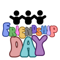 International Friendship Day text typography, calligraphy, lettering inscription clipart on transparent background, Friendship Day, World Friendship Day, International Day of the Friends digital art png