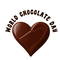 World chocolate day text typography, calligraphy, lettering inscription clipart on transparent background, Chocolate bar clipart on transparent background png