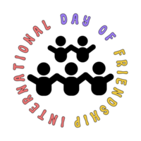 internationell dag av vänskap text typografi ClipArt på transparent bakgrund, vänskap dag kalligrafi, vänskap dag text inskrift, internationell vänskap dag text ClipArt png