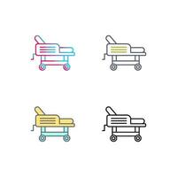 icono de vector de cama de hospital