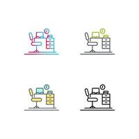 Office Desk Vector Icon