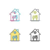 Home Work Place Vector Icon