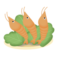 Seafood illustration, cartoon style, light color png