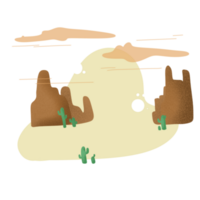 hand- getrokken minimalistisch berg en landschap tekeningen geschilderd in pastel tonen voor een lief Look. png