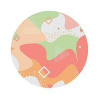 Abstract vector round banner, design element with geometric shapes, vector isolated illustration.
