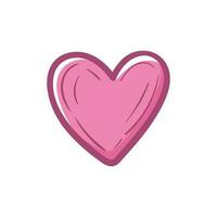 Cute doodle heart sign, vector isolated illustration.