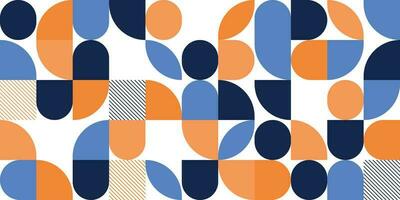 Abstract vector mosaic background in retro style with geometric shapes.