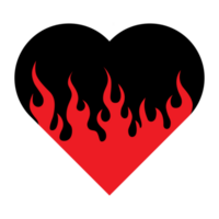 heart with fire symbol png