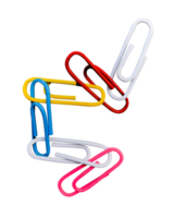 connected colorful paper clips isolated png