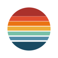 vintage round sunset symbol isolated png