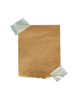 blank brown paper isolated with tape png