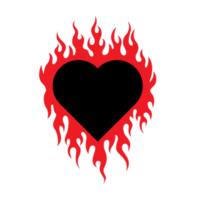 heart with fire tattoo png