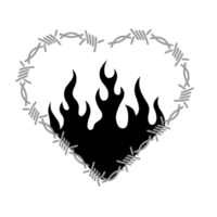 love barbed wire with fire png